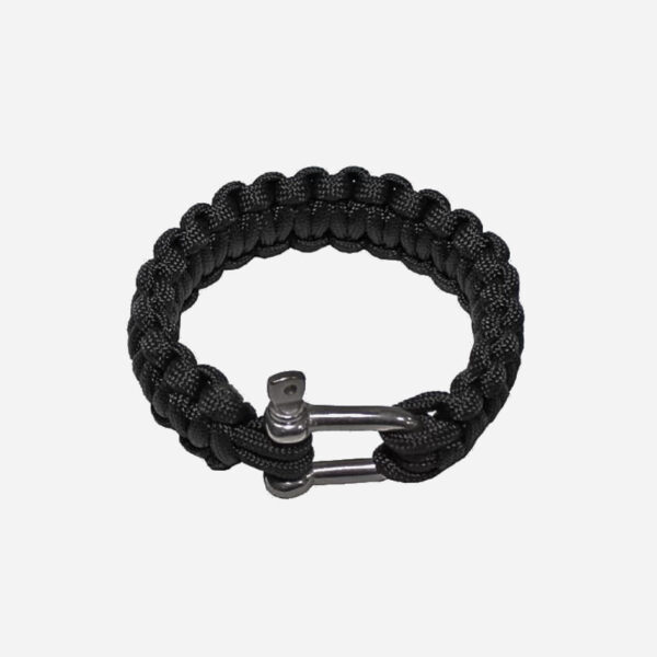 Bracelet of paracord Max Fuchs Black Metal Wide 2.3cm