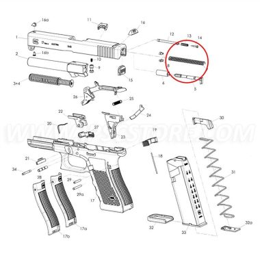 Toni System Firing pin spring 3.5 Lbs for Glock