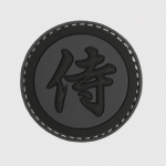 Пач-3D-PVC-Samurai-grey-black