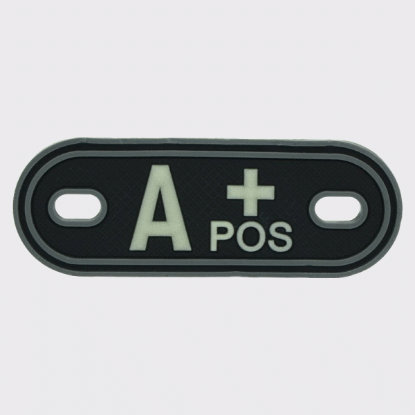 Пач с верижка 3D Dog tag Кръвна група A +