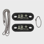 Пач с верижка 3D Dog tag Кръвна група AB+