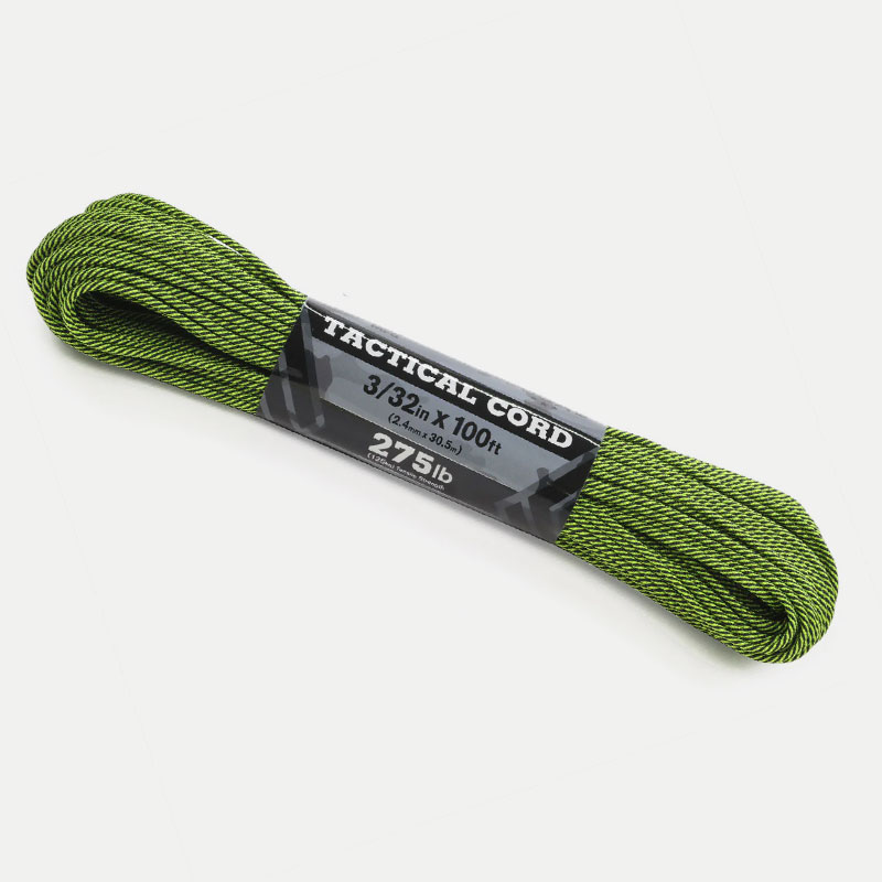 Тактическо въже Atwood Rope Tactical 275 Cord Forest Neon Yellow & Black Stripes