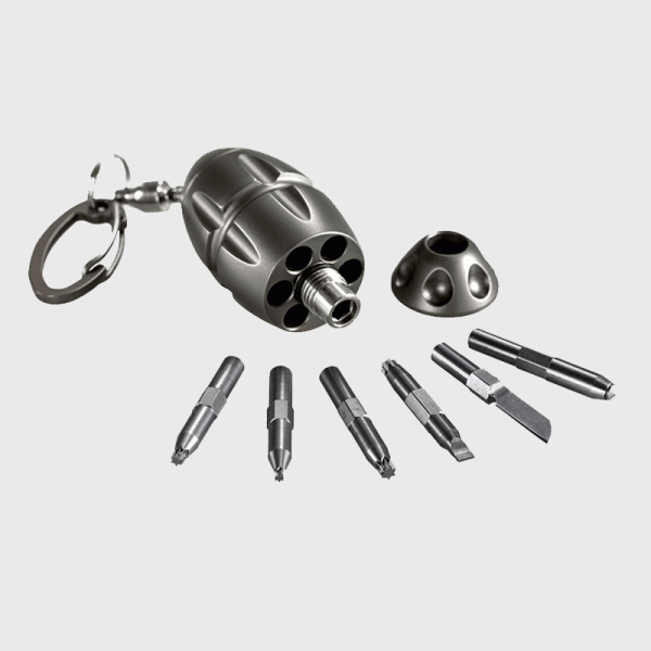 Keychain Multi Tool Lionsteel Eggie keychain Gray titanium