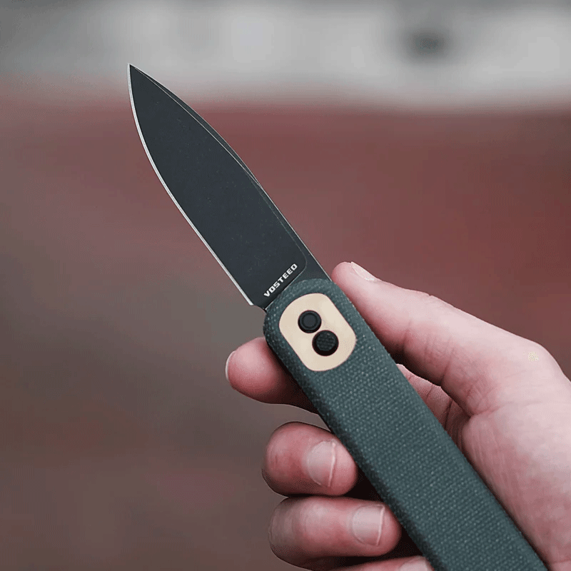 Нож Vosteed Corgi 14C28N Micarta Green Stonewashed Black