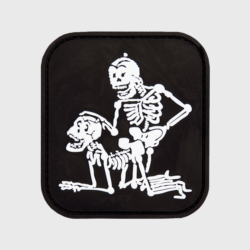 Patch 3D PVC Two Skeletons Black