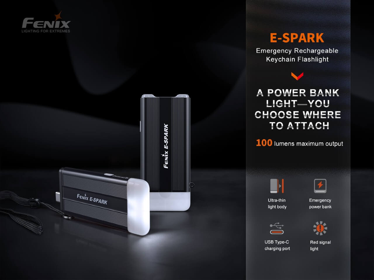Фенер Fenix E-SPARK KEYCHAIN EMERGENCY POWER BANK 100 Лумена