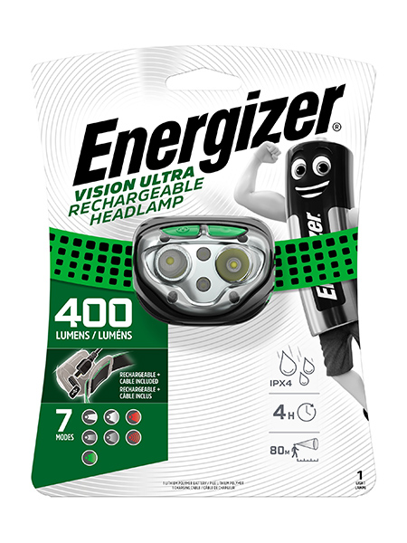 Челник акумулаторен Energizer Vision Ultra HD RECHARGEABLE HEADLIGHT 400lm