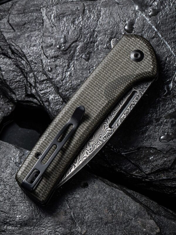 Civivi Conspirator Damascus Micarta Dark Green Knife » Arms-Bg Оръжеен Магазин