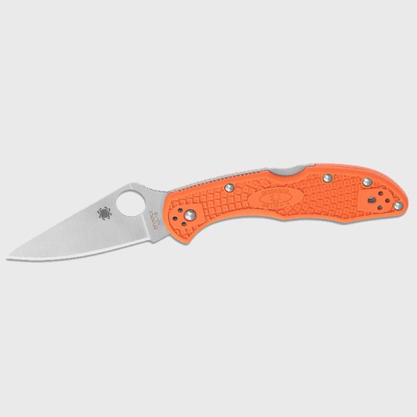 Нож-Spyderco-Delica-4-Flat-Ground-VG-10-FRN-Orange Spyderco Delica 4 Flat Ground Knife VG-10 FRN Orange