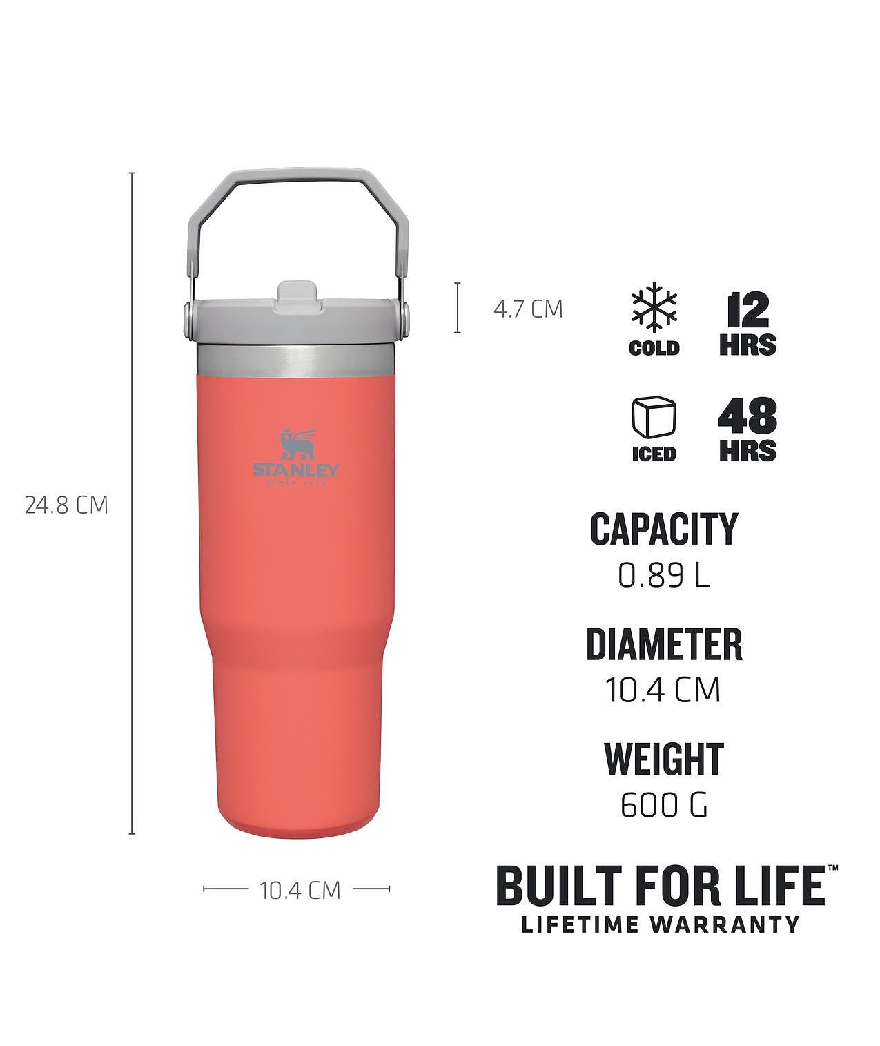 Термочаша Stanley The IceFlow – Flip Straw, 890 ml, оранжева