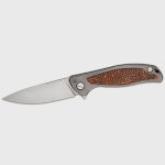 Shirogorov Knife F95R NL M390 TITANIUM CARBON FIBER Black Orange