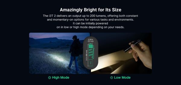 Olight i3T 2 EOS 200 Lumen Flashlight OD Green » Arms-Bg Оръжеен Магазин