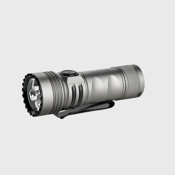 Charged Flashlight Olight Seeker 4 Mini 1200 Lumens Titanium Limited Edition