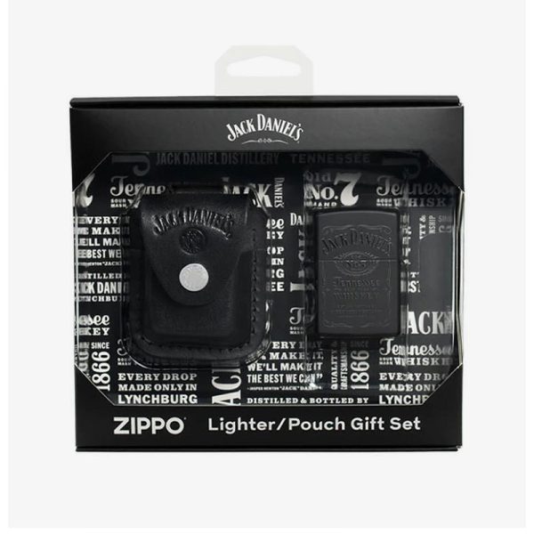 Комплект Бензинова запалка Zippo и калъф Jack Daniels Black Matte