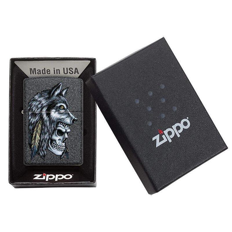 Запалка Zippo Wolf Skull Feather Design