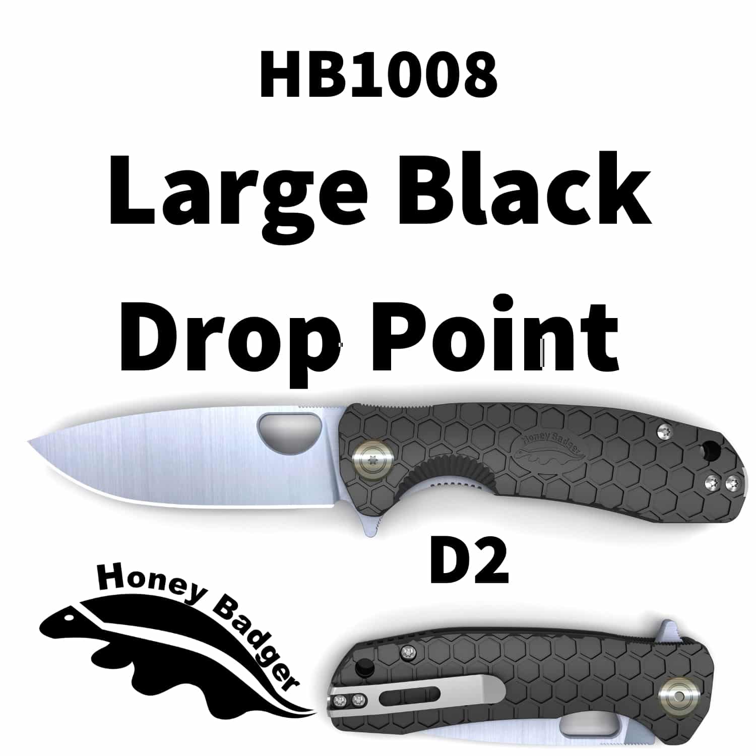 Нож Honey Badger Flipper Large D2 FRN Black