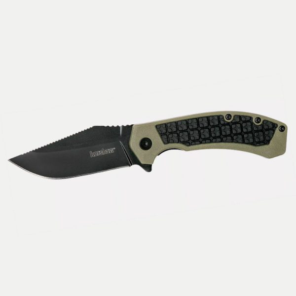 Нож-Kershaw-Faultline-8Cr13MoV-FRN-Rubber-Black-Green
