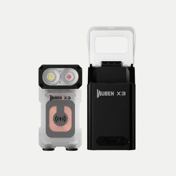 Заряден фенер Wuben X3 Owl EDC Flashlight White + Charging Box Black