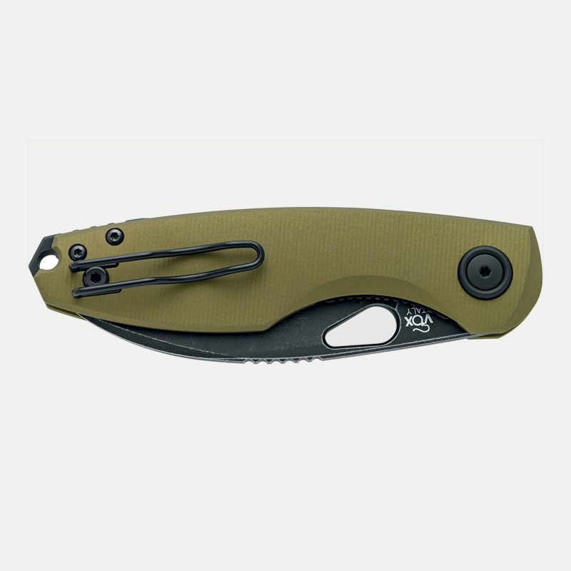 Нож Fox Chilin N690Co Black Stonewash G10 Green