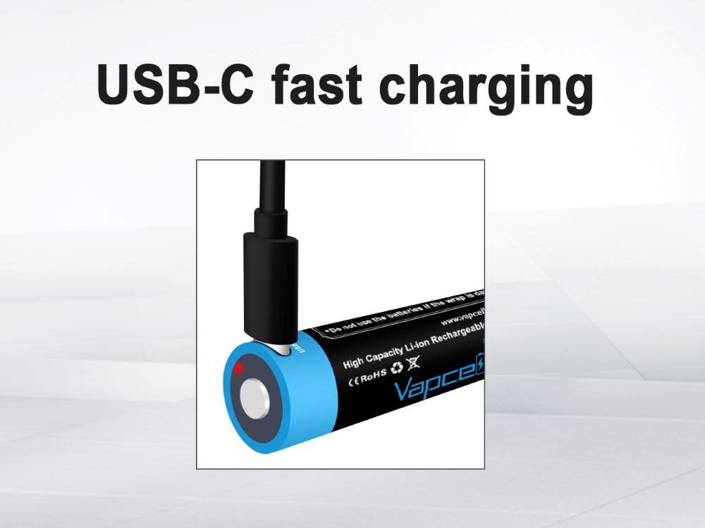 Charging battery VAPCELL P1422A 14500 2250mAh 1.5V USB-C