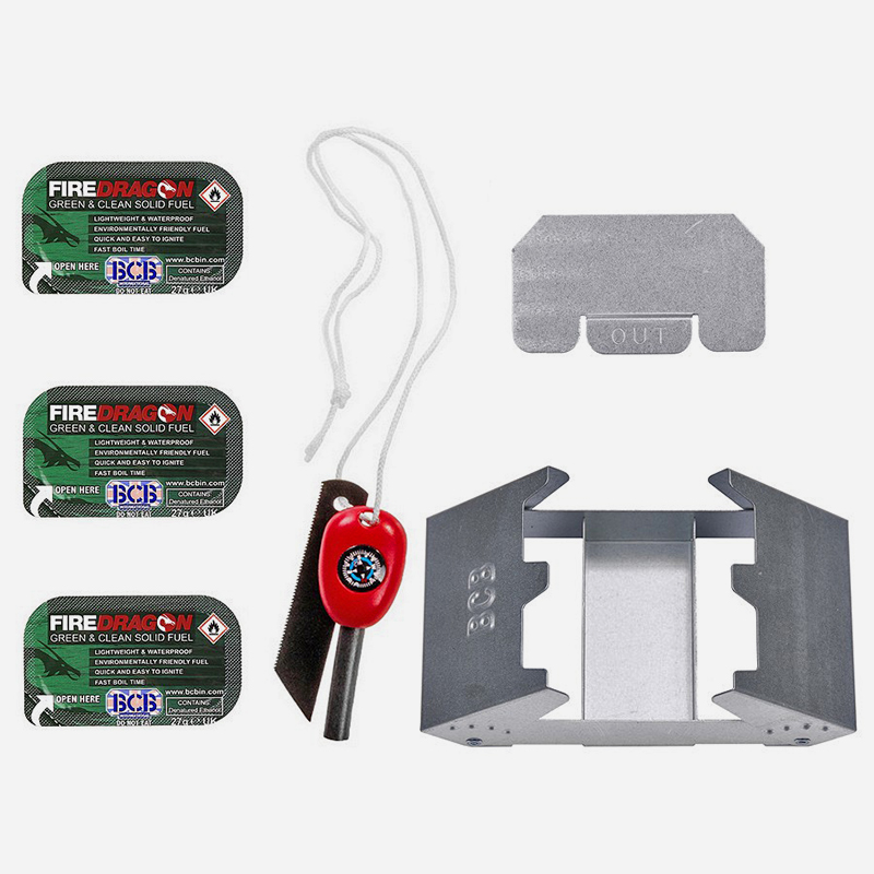 BCB Firedragon compact folding stove with fuel and magnesium lighter CN339
