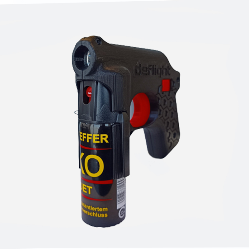 Пистолет за Лютив Спрей с фенер TECH23 Deflight + Спрей KO JET 40ml