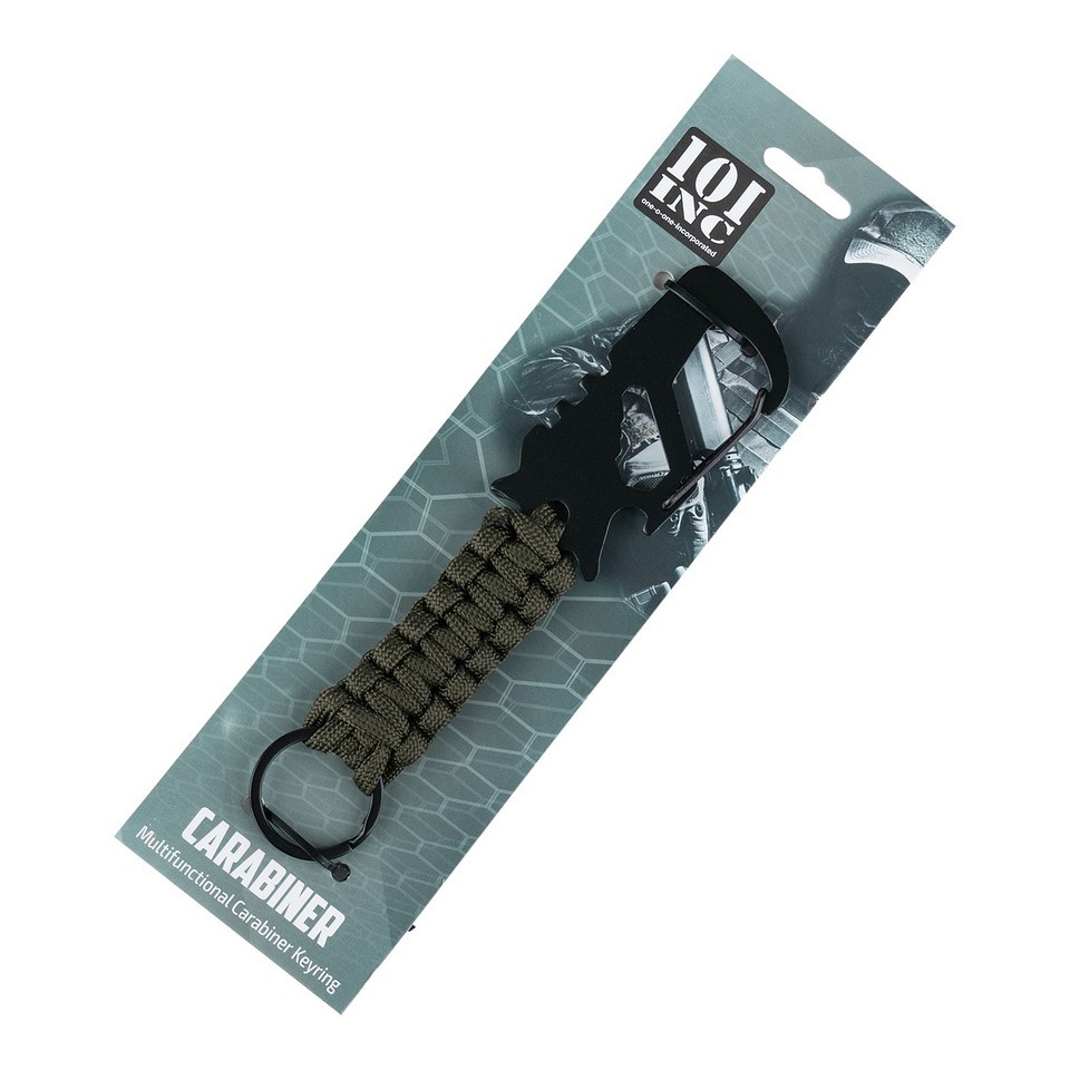Карабинер мултитул с паракорд 101 INC JYFPB21 зелен 3