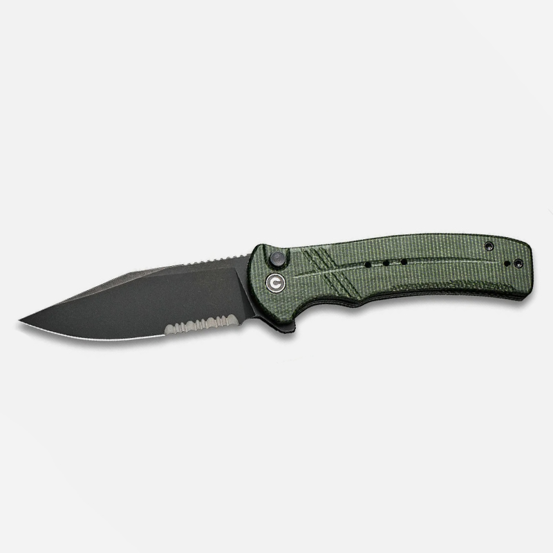 Civivi Cogent 14C28N Micarta GREEN Half Serrated