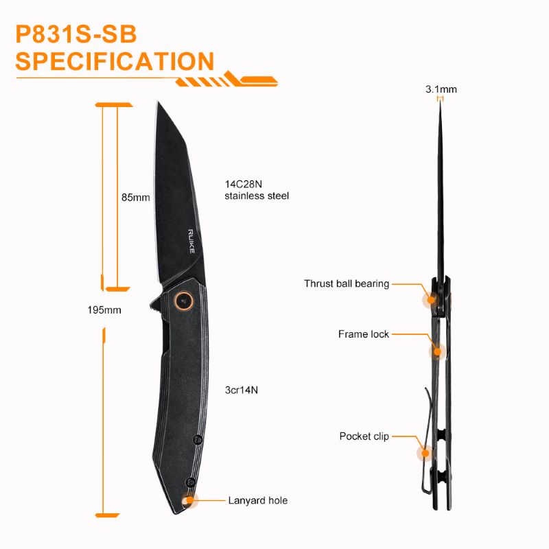 НОЖ RUIKE P831S-SB 91