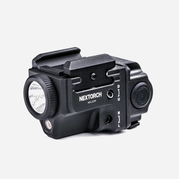 Pistol Flashlight Nextorch WL22 Sub-Compact Rechargeable Tactical Light White Light and Laser Red Combo 650 Lumens