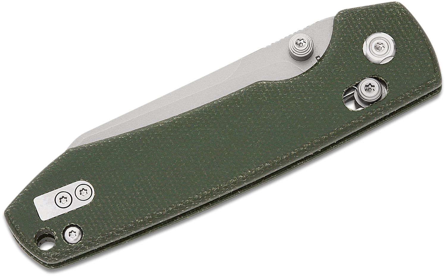 Vosteed Raccoon Crossbar Lock Knife 14C28N Cleaver Blade Micarta Green 3