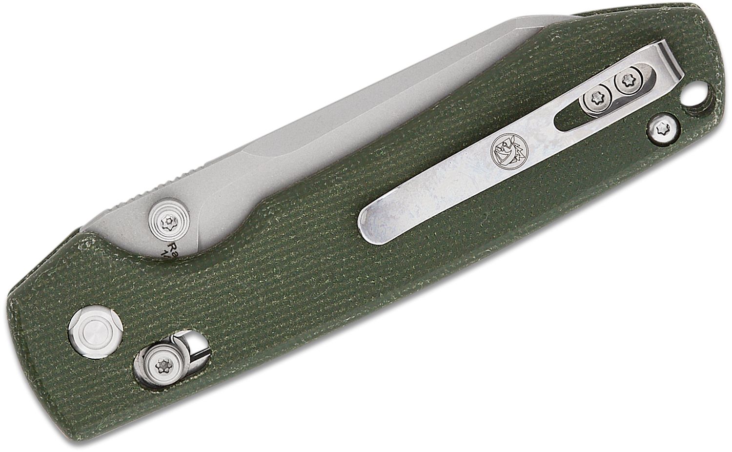 Vosteed Raccoon Crossbar Lock Knife 14C28N Cleaver Blade Micarta Green 4