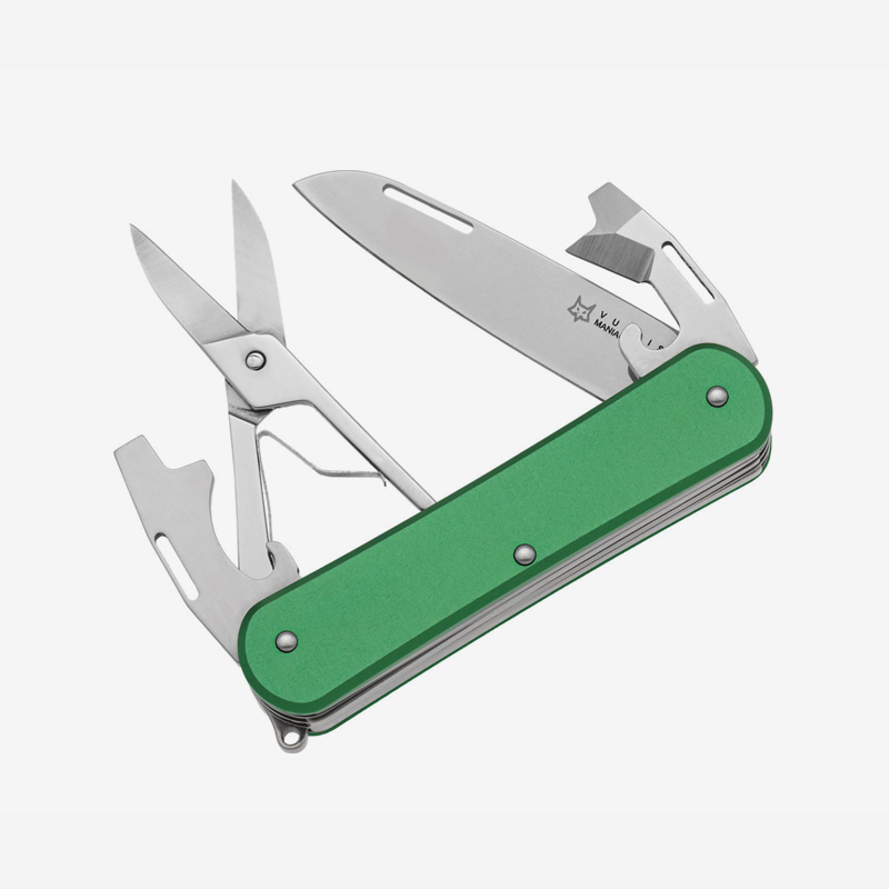 Мултифункционален нож Fox VULPIS F4 N690Co Aluminium OD Green