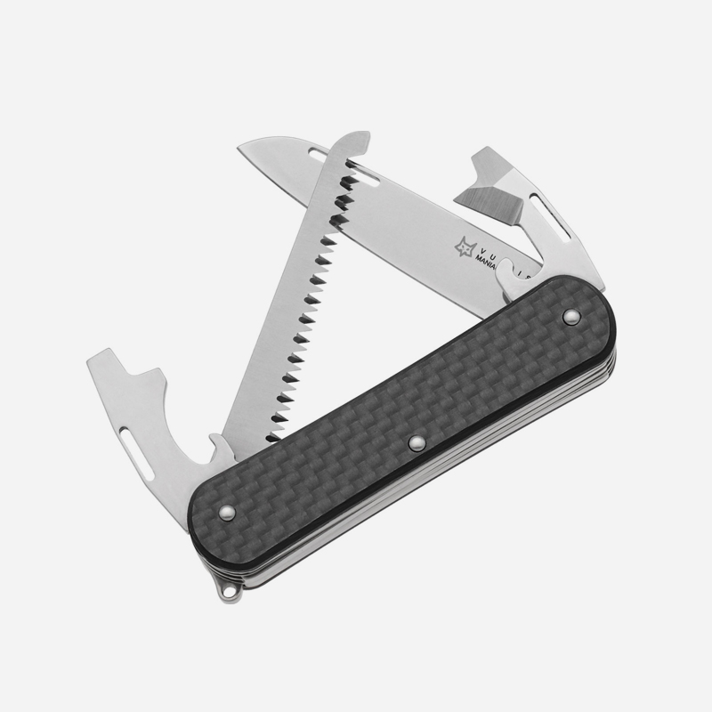 Мултифункционален нож Fox VULPIS S4 N690 3K carbon fiber