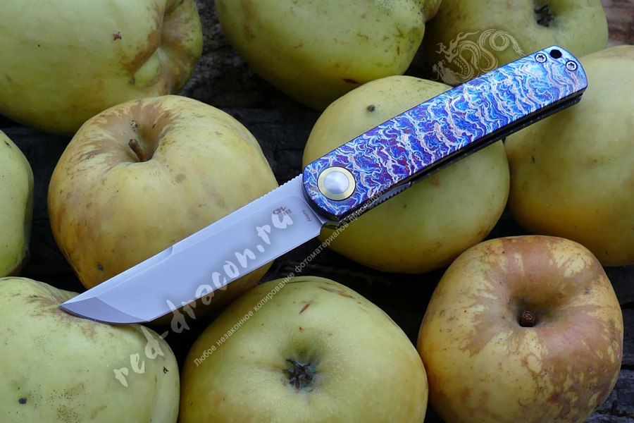 Нож CH KNIVES AKEMI M390 Titanium Blue