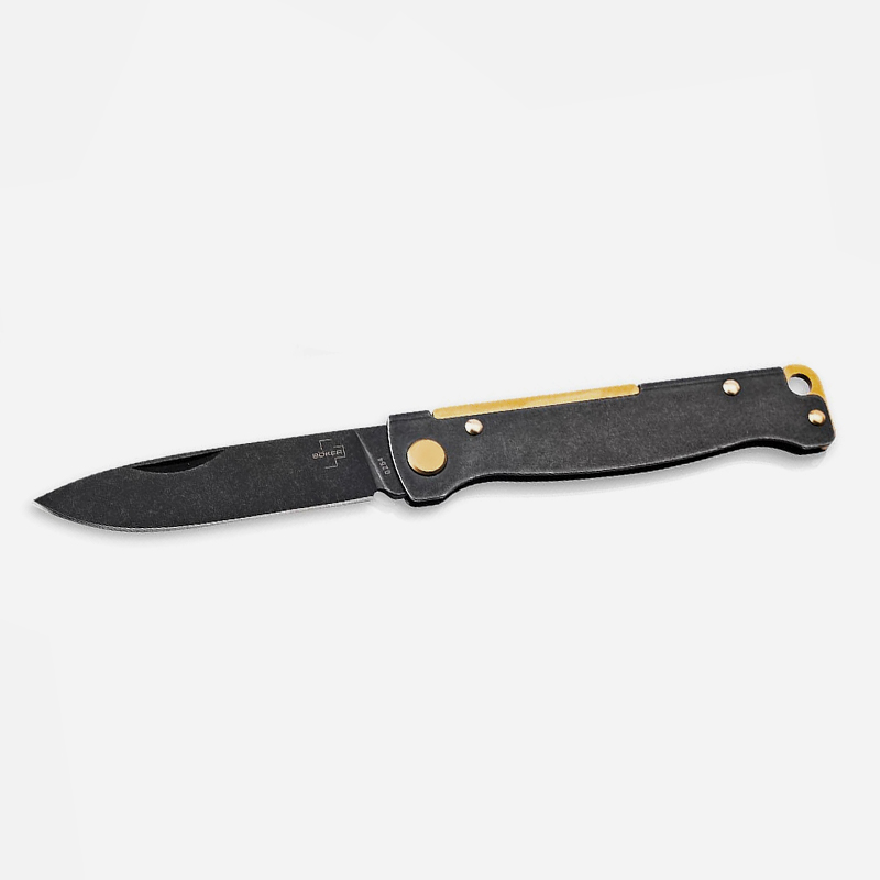 Нож Böker Atlas Sandvik 12C27 Brass gold black