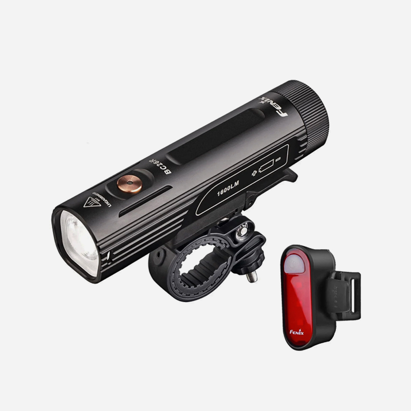Комплект Велосипеден фар Fenix BC26R RECHARGEABLE 1600 Лумена Заден Стоп Fenix BC05R V2.0