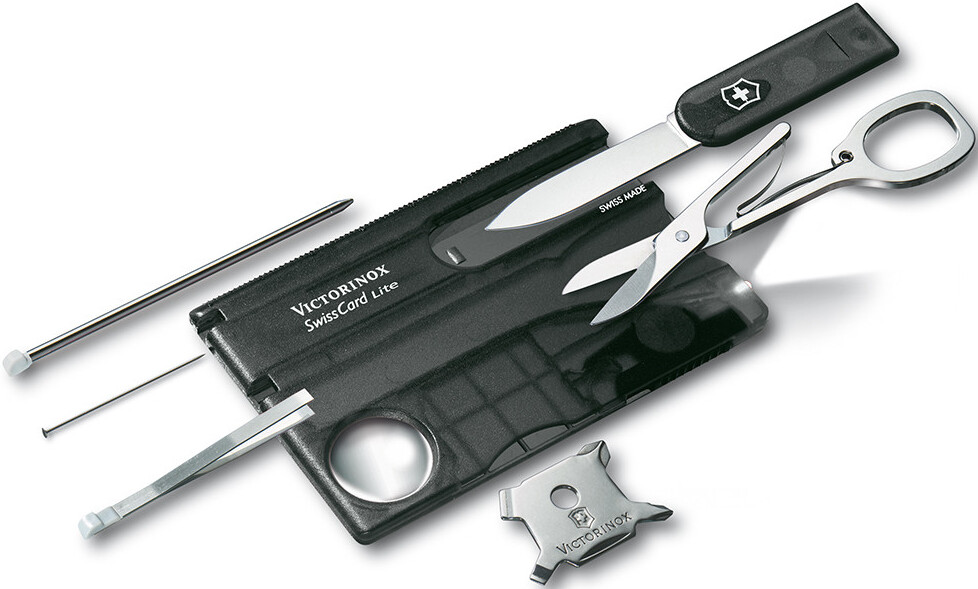 Швейцарски джобен нож-карта Victorinox SwissCard Lite Stainless Steel ABS Onyx