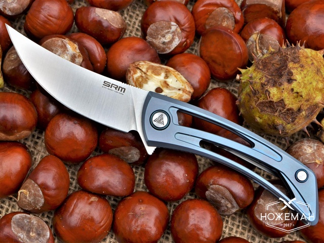 Нож SRM Unicorn 7415-TE 154CM Titanium Blue