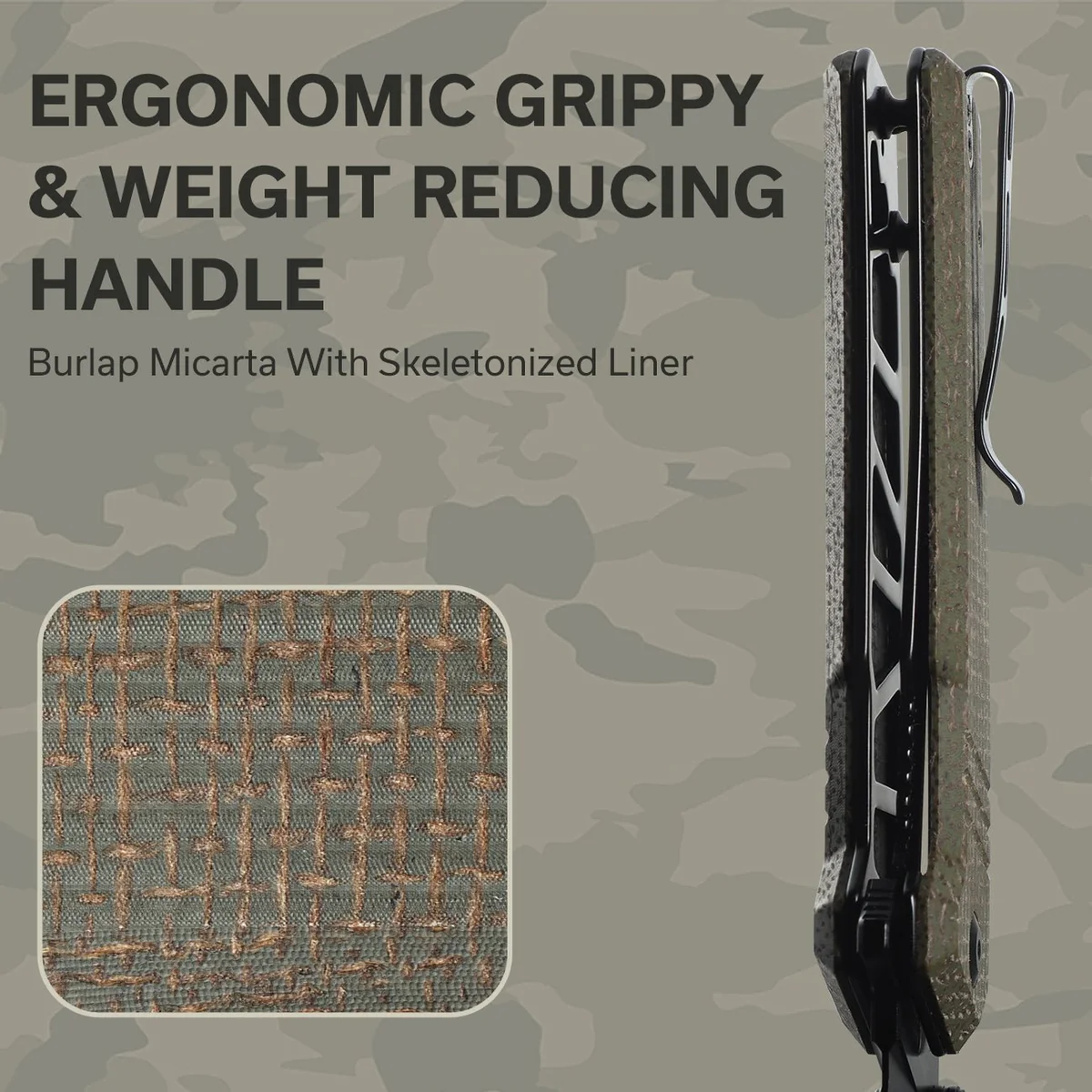 CIVIVI Bhaltair Burlap Micarta Green 04