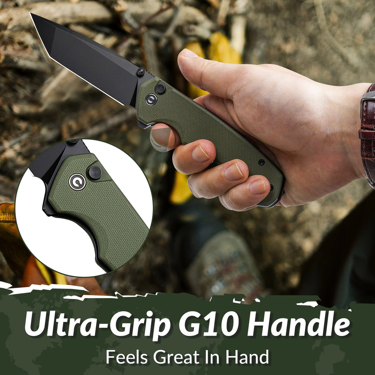 CIVIVI Button Lock Brazen G10 OD Green 93