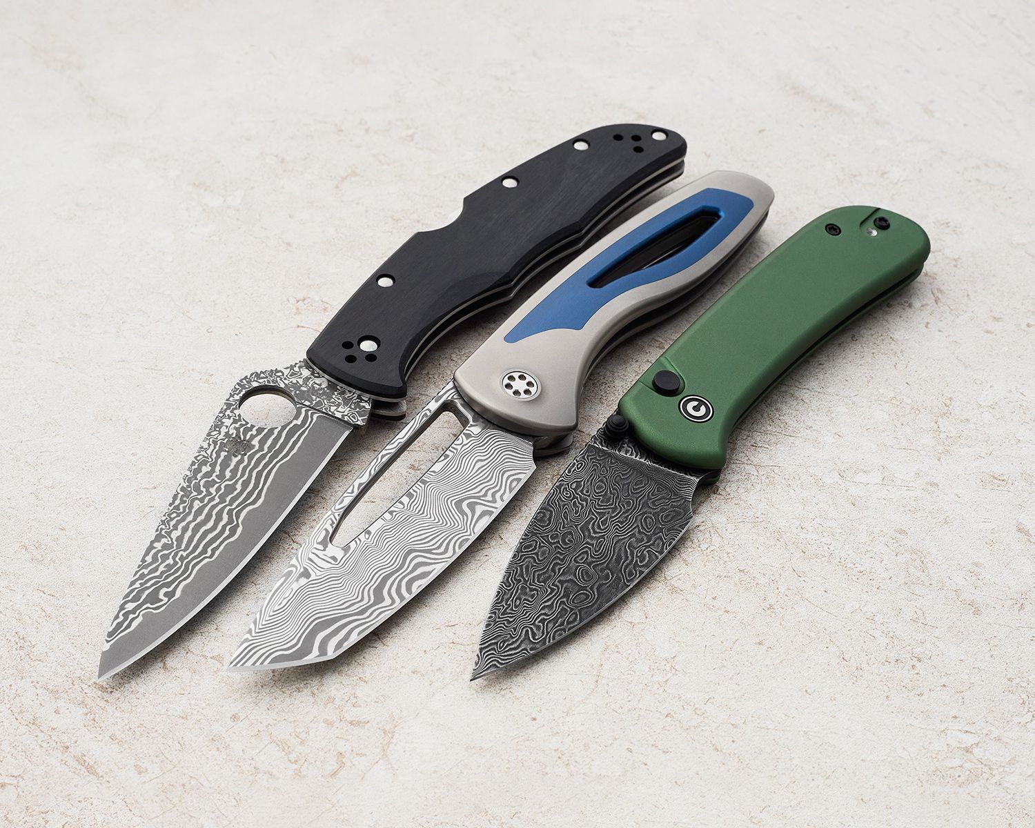 CIVIVI Qubit Damascus Aluminum Green 7