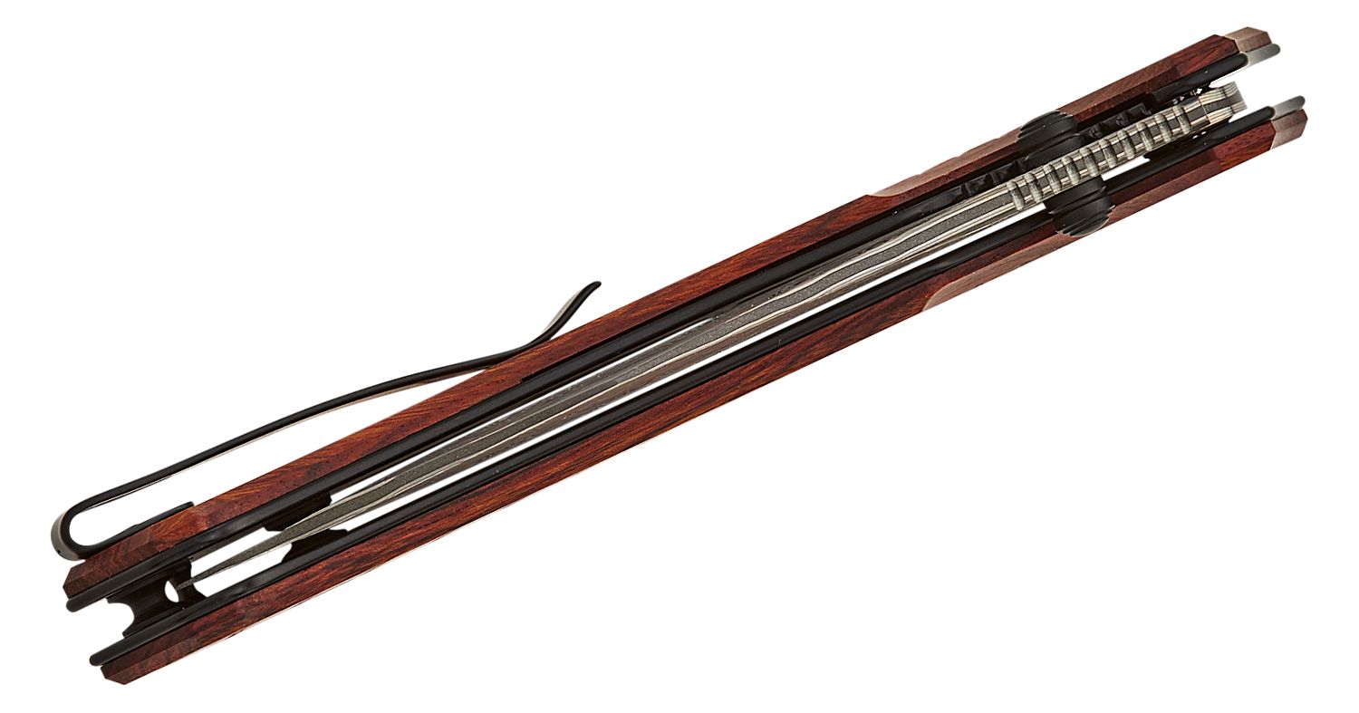 CIVIVI Tacticorix Damascus Guibourtia Wood 4