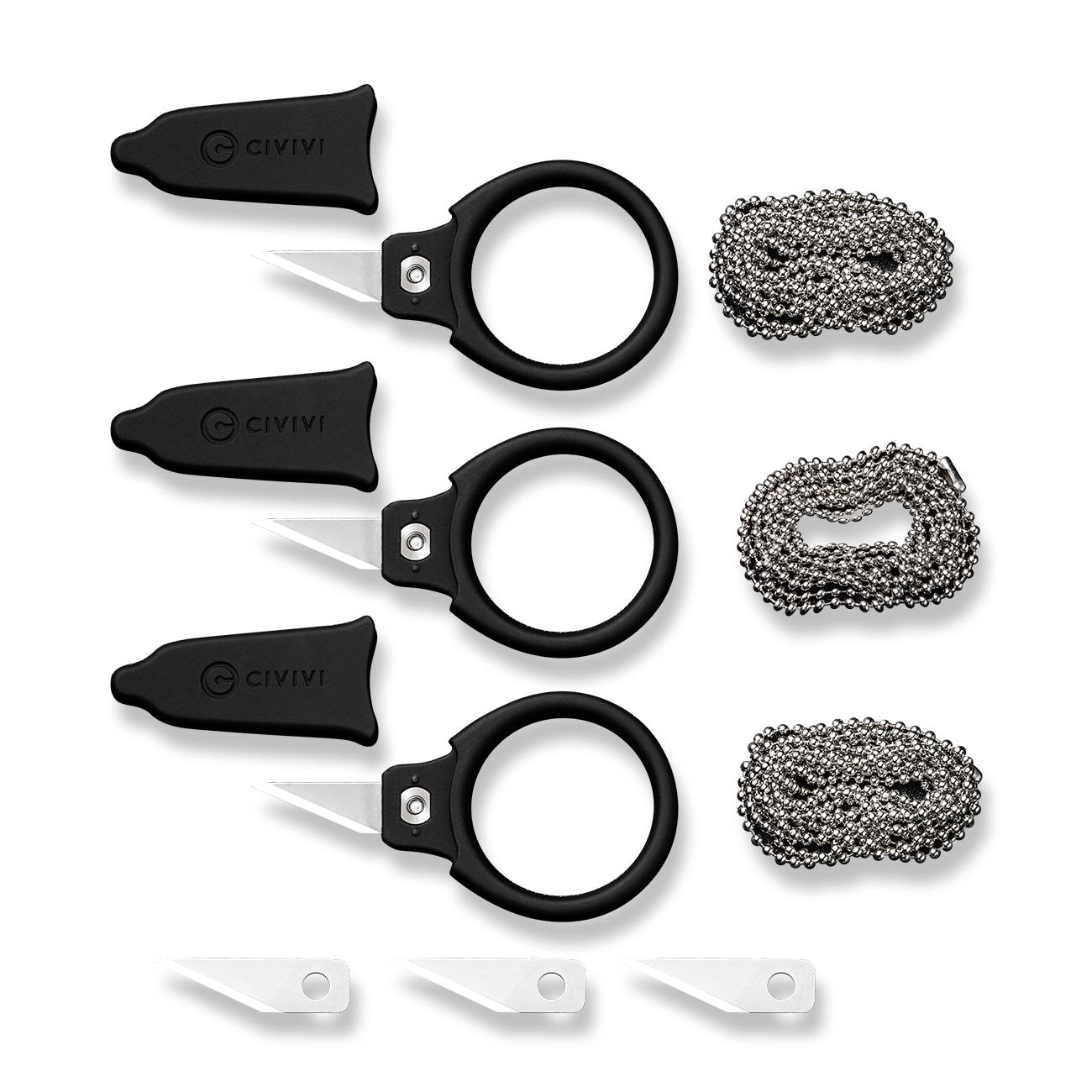 Knife CIVIVI Quick Snip Mini Neck 6Cr13 ABS Black set 3pcs