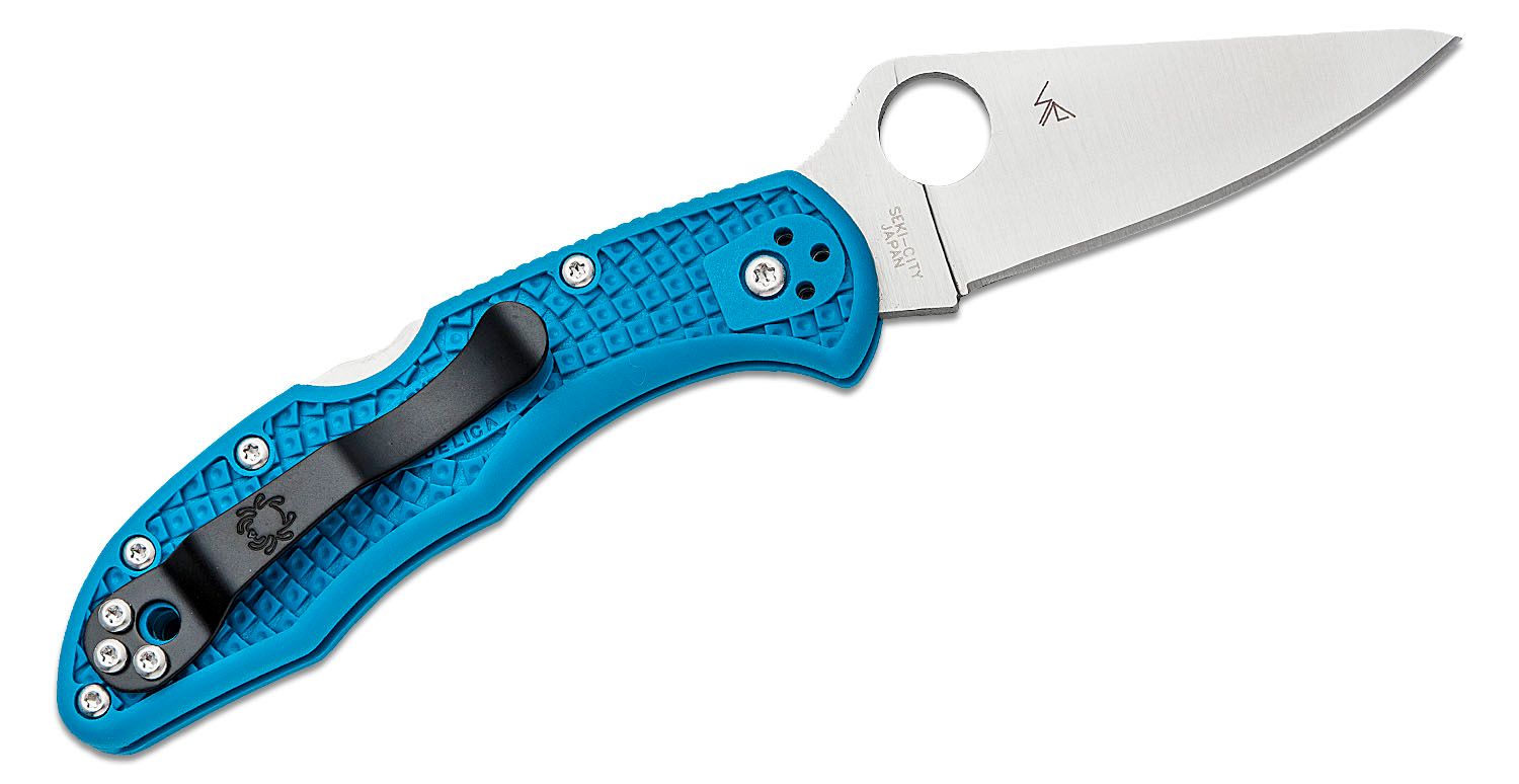 Нож Spyderco Delica 4 Flat Ground VG-10 FRN  Blue
