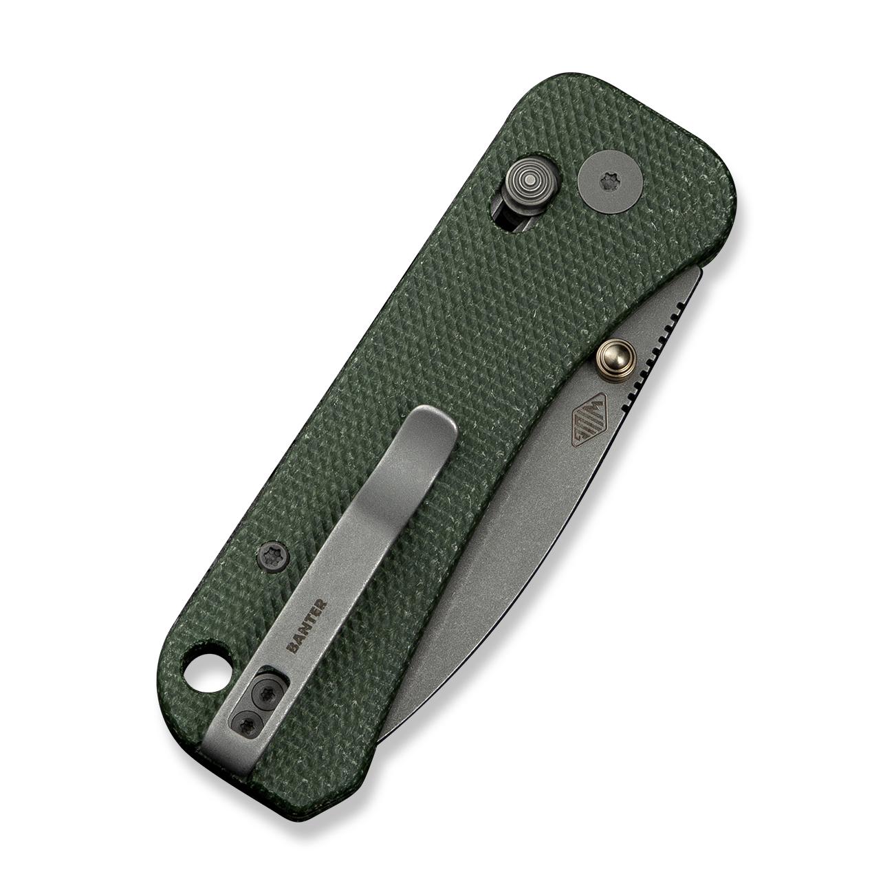 WEKNIFE Banter 2 Green Canvas Micarta 5
