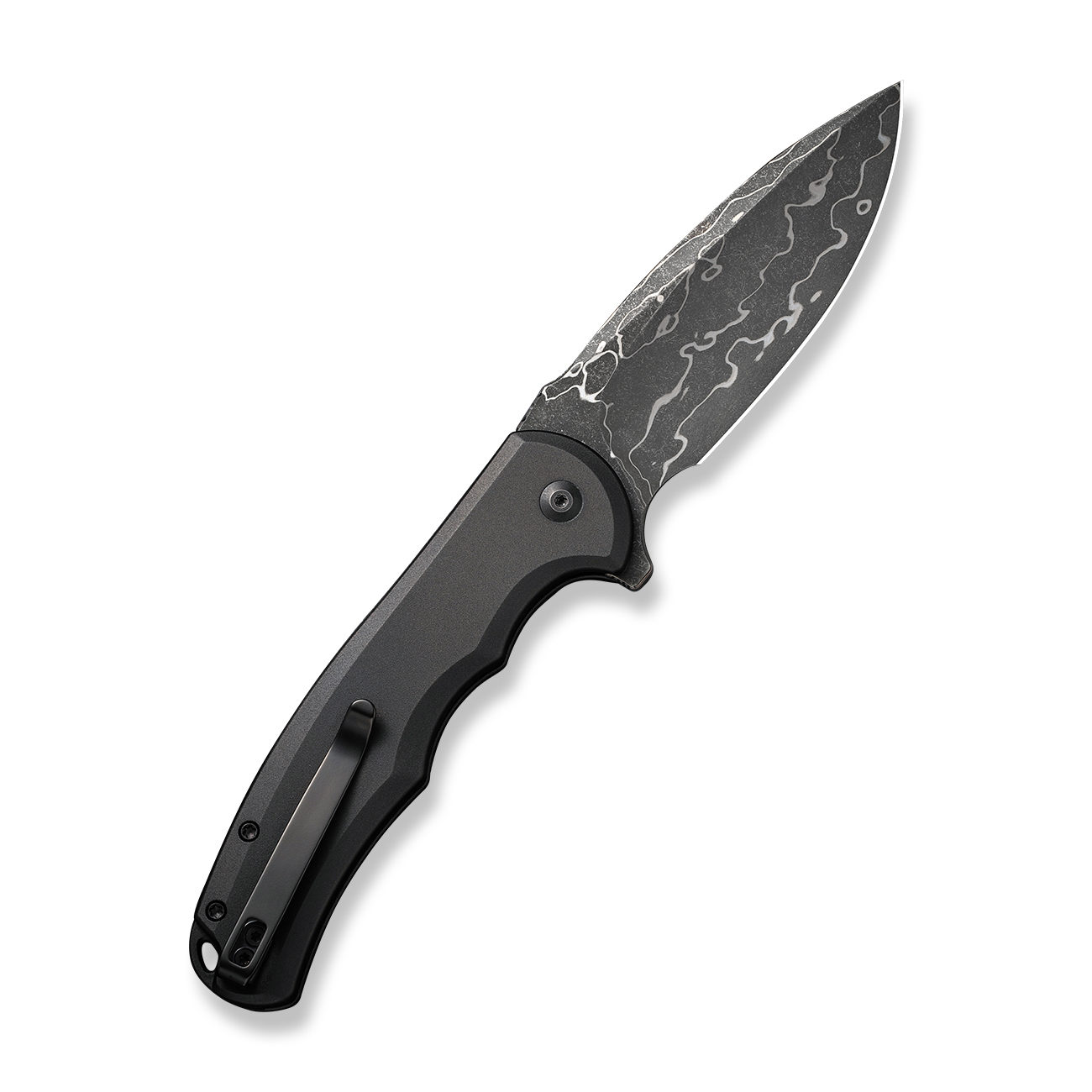 Knife CIVIVI Button Lock Praxis Aluminum Damascus