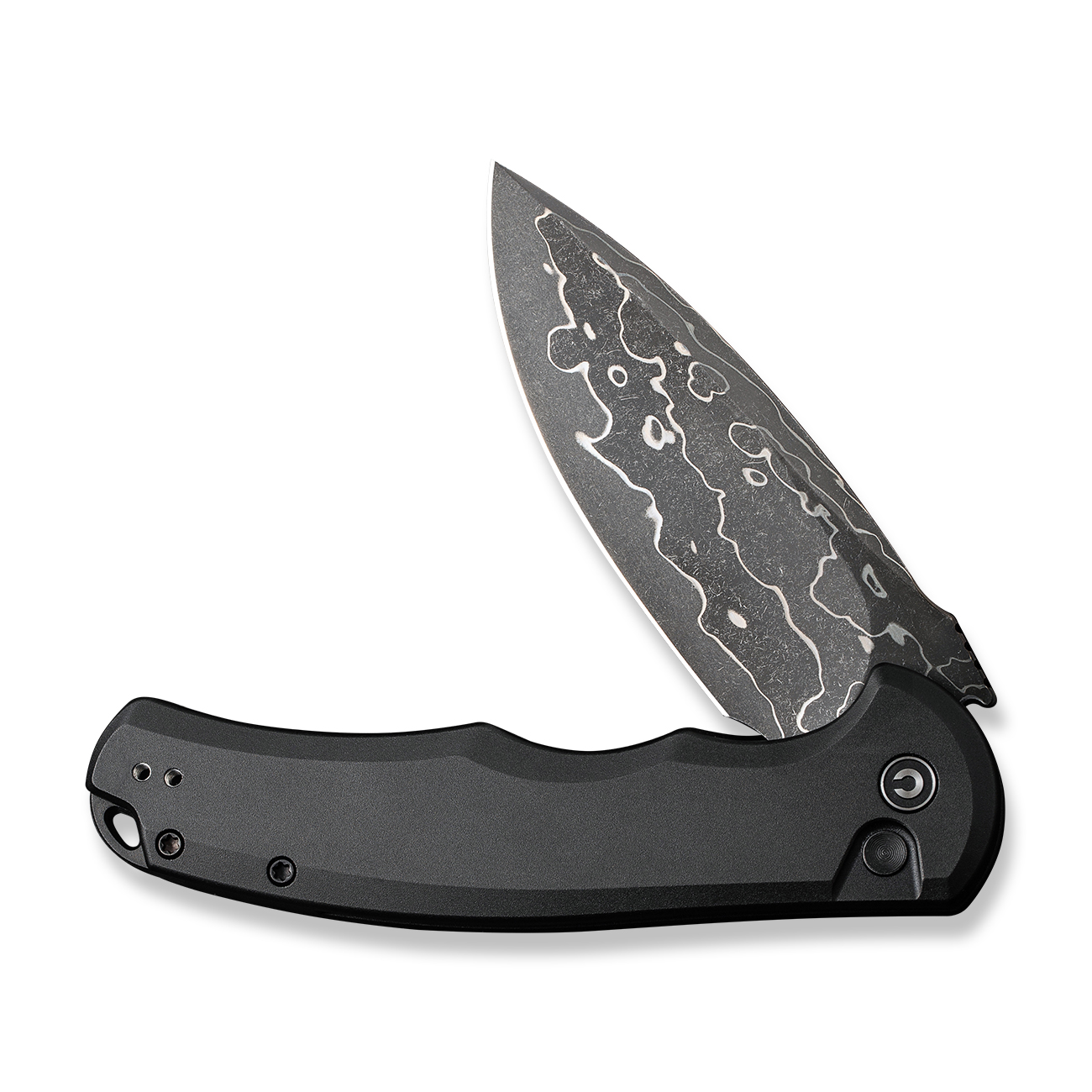CIVIVI Button Lock Praxis Aluminum Damascus 3