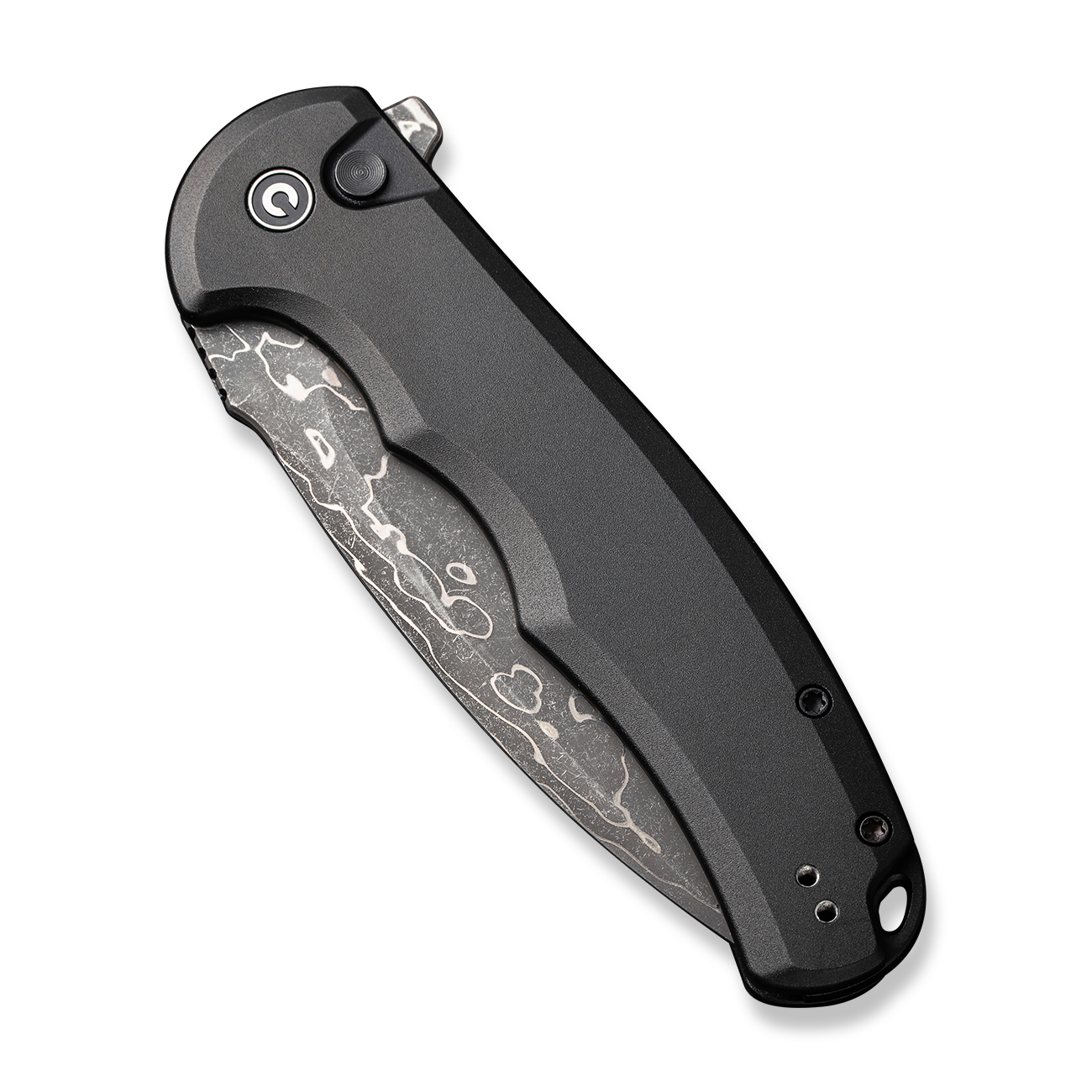 CIVIVI Button Lock Praxis Aluminum Damascus 4