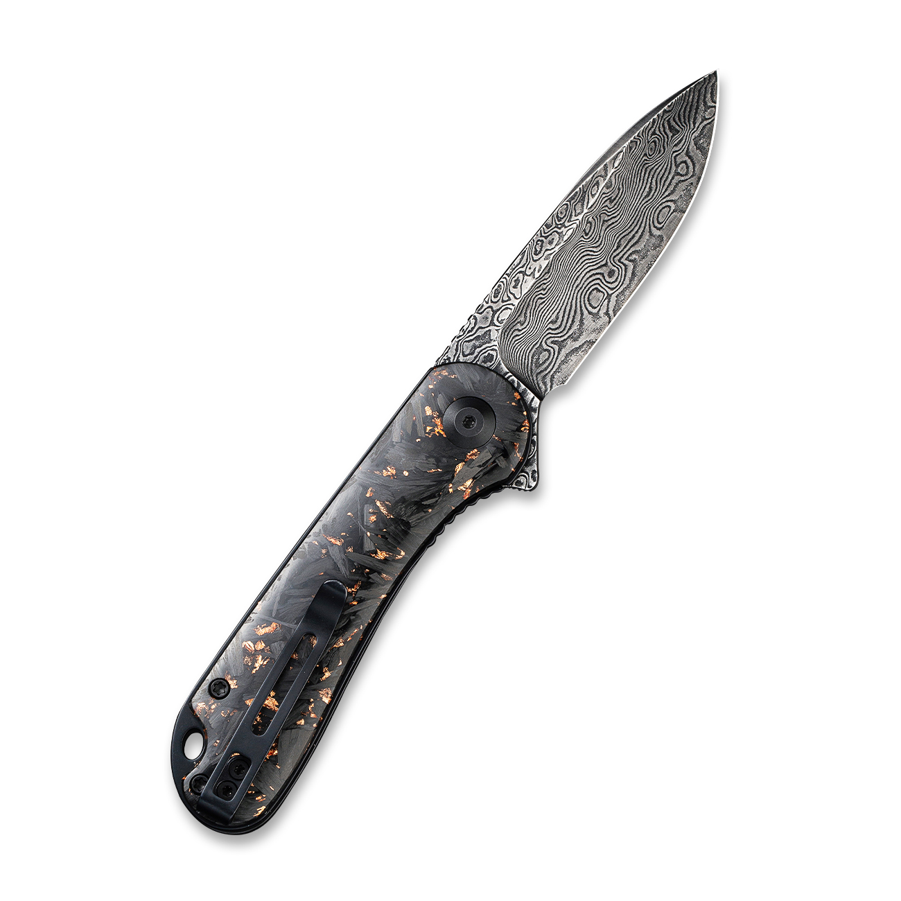 CIVIVI Elementum Damascus Carbon Fiber And Copper Shred 2